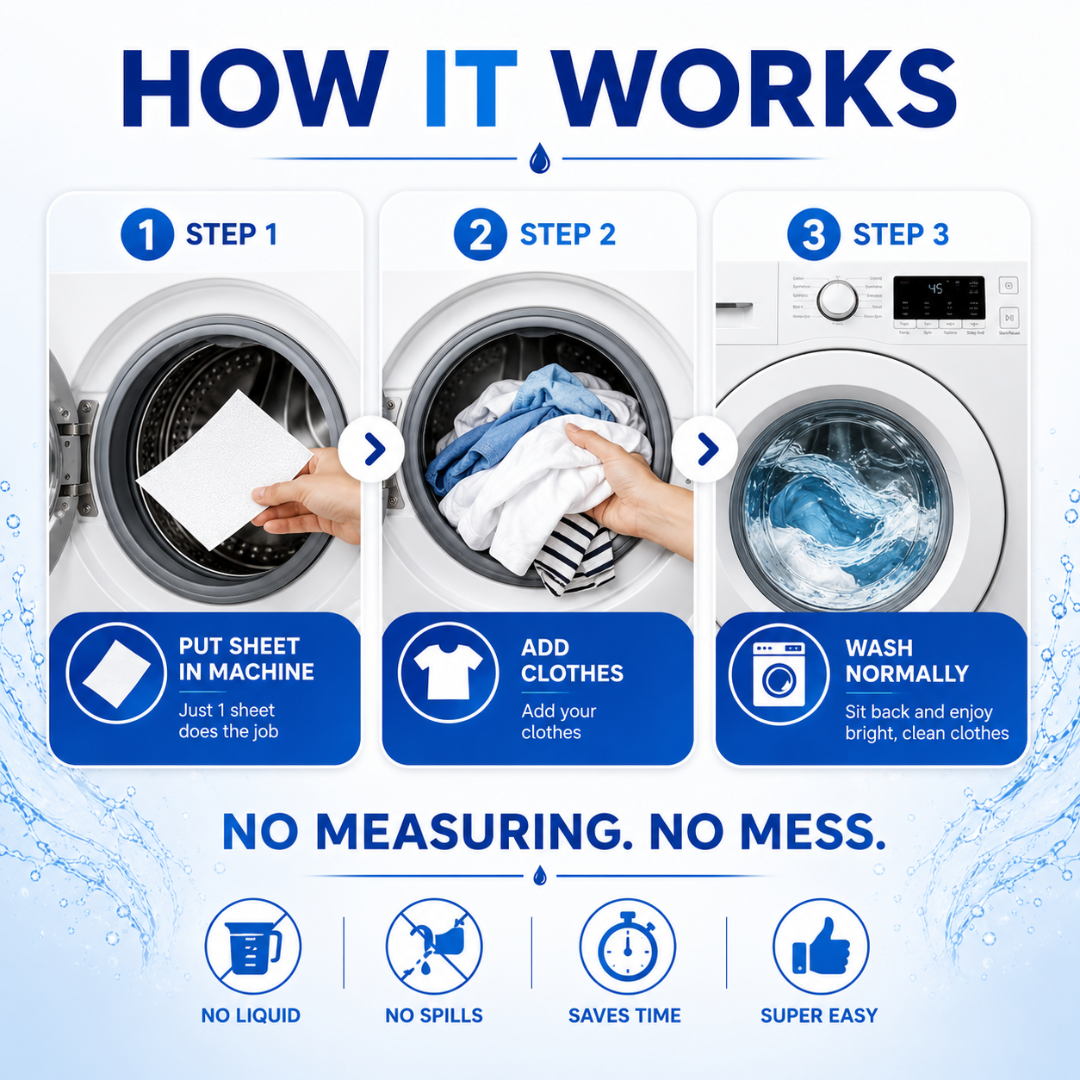 Deep Cleaning Laundry Whitening Sheets