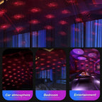 USB Car Star Ceiling Light Sky Projection Lamp (Red)